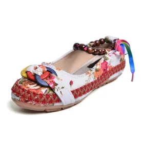 Vintage Ankle Beading Slip-On