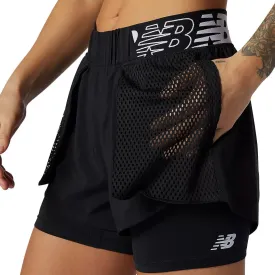 Womens New Balance Relentless 2 in 1 Shorts - Black